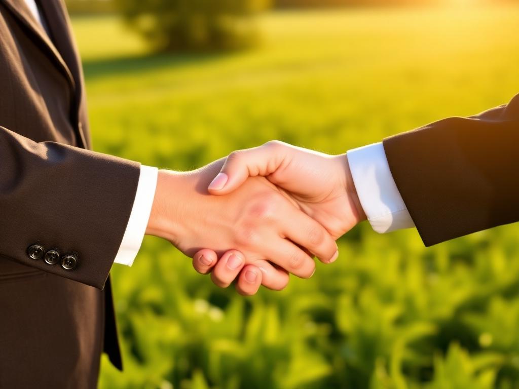 Handshake closing a land deal
